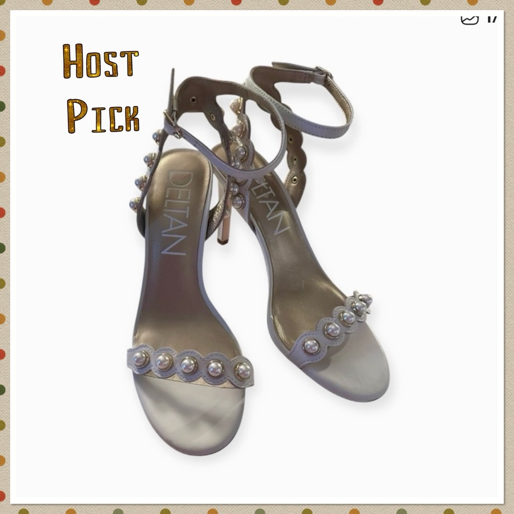 ⭐️ Host Pick ⭐️ Deltan Maryam Pearl Embellished heel Sandals size 8